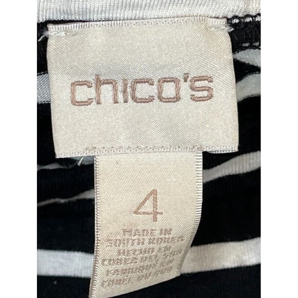 Chicos Coastal Striped Maxi Skirt 2X Black Striped Preppy Old Money Classic 80s - Picture 2 of 10